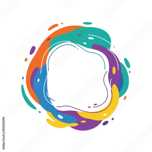 Colorful Tooth Icon with Swirling Paint.