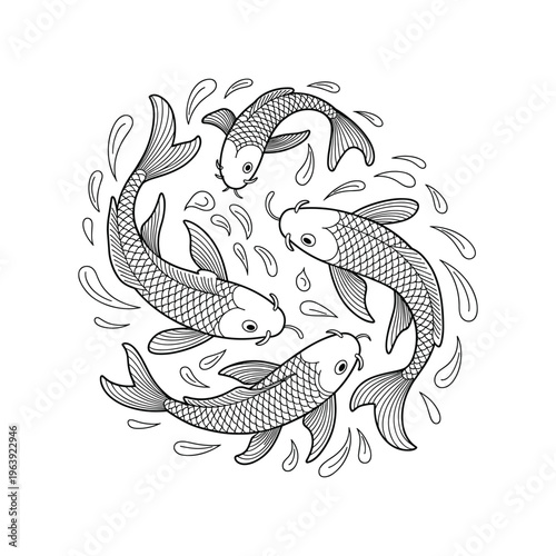 Cartoon raccoon in striped sweater holding a fish on rock 1