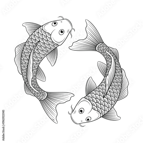 Two black and white cartoon penguins with raised flippers