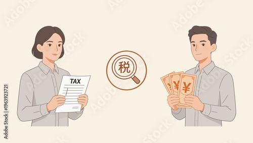 Tax document and money exchange