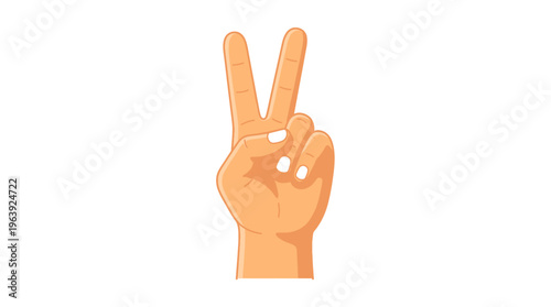 Hand showing peace sign gesture with two fingers up