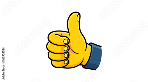 Hand showing thumbs up gesture for approval and success