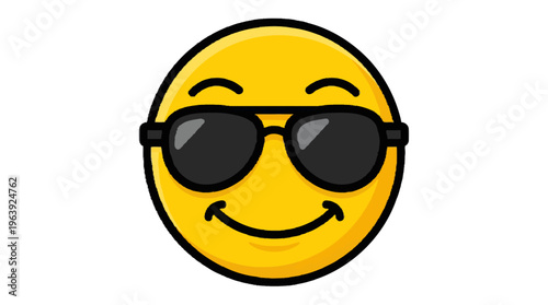 Smiling face with sunglasses emoji looking cool and confident