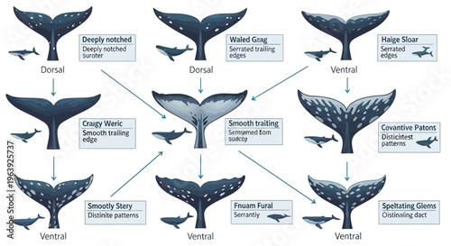 Whale Tail Identification Chart and Fluke Morphology Diagram