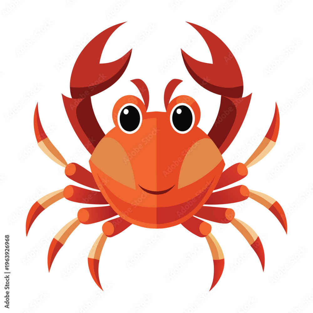 Fototapeta premium Detailed crab illustration for ocean life and seafood themes.