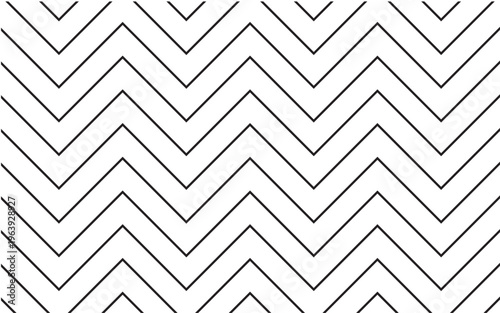 Seamless Zigzag Line Pattern Minimal Black and White Geometric Background with repeating chevron style lines, perfect for wallpaper, textile, wrapping paper, branding, and modern design projects.