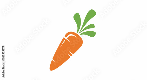 A simple, stylized orange carrot with a green leafy top