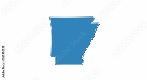 A simple blue outline map of the state of Arkansas