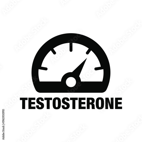 Illustration of vector testosterone level gauge icon for hormone health and wellness concept