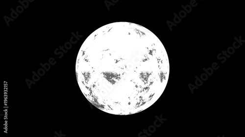 moon. spinning planet. rotating sphere on black background video