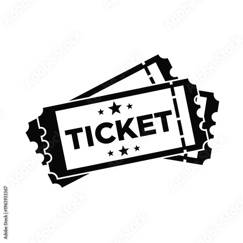 Illustration of vector ticket stubs with stars on white background