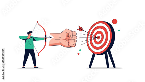 Ambitious businessman runs up a flight of stairs to reach a large glowing golden star placed high in a cloudy blue sky.