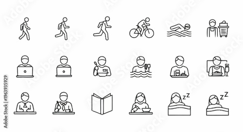 Daily Routine Icons - A Pictorial Representation of Everyday Activities.