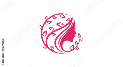 Woman silhouette with floral design