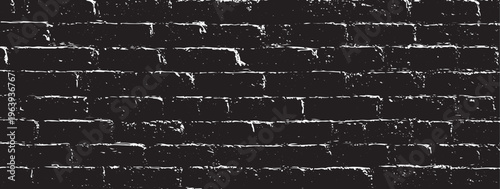 Black and white brick wall texture with contrast weathered masonry pattern