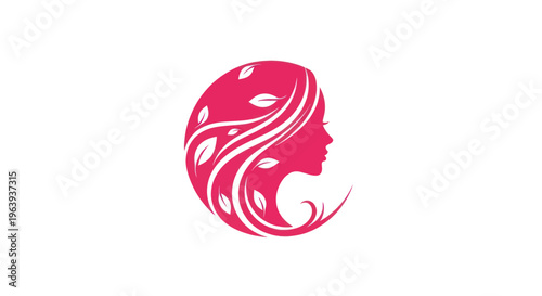 Woman silhouette with floral design