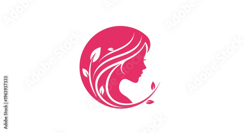 Woman silhouette with floral design