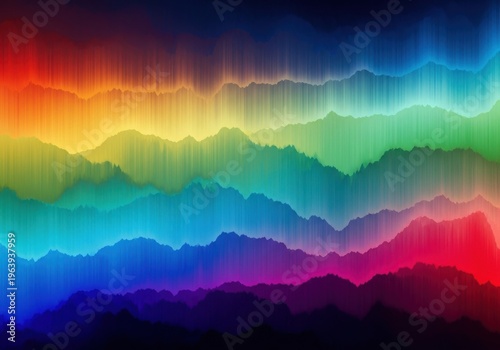 Vibrant Gradient Mountainscape at Twilight with Ethereal Glow