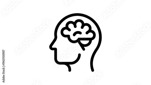 Silhouette of a human head showcasing the brain structure in the skull