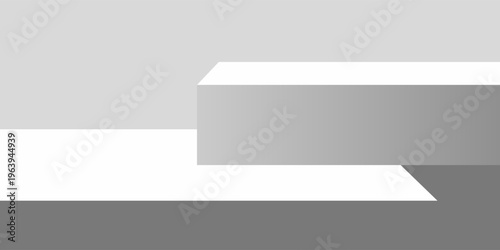 White Abstract Studio Room with Podium Display and Soft Lighting for Product Presentation