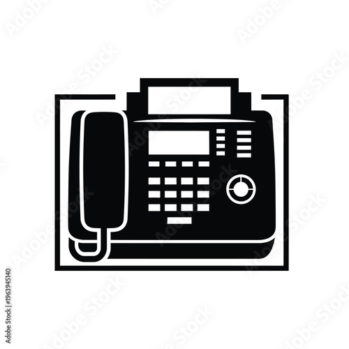 Illustration of vector phone with keypad and receiver