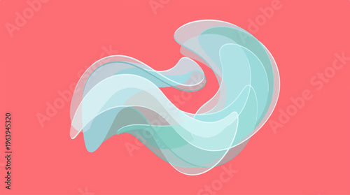 Abstract Light Blue Swirl Design.