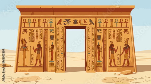 Ancient Egyptian Temple Entrance Gate.