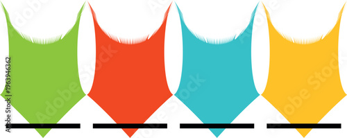 Modern Colorful Infographic Design Template with Triangle Shape Layout and Editable Data Sections Vector Illustration