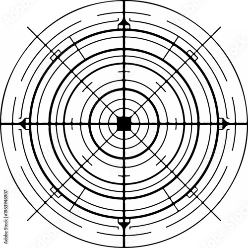 Black and white target symbol.