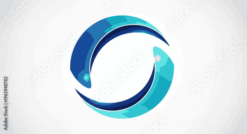 Abstract blue and cyan circular shapes representing dynamic movement