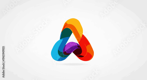 Abstract colorful loop forming a Mobius strip