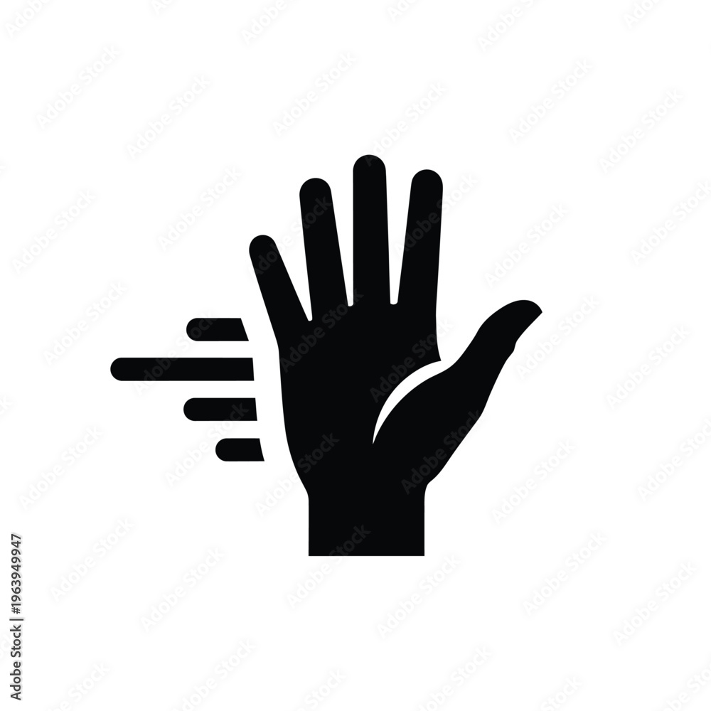 Fototapeta premium Illustration of vector hand with motion lines symbolizing movement and action in a graphic design