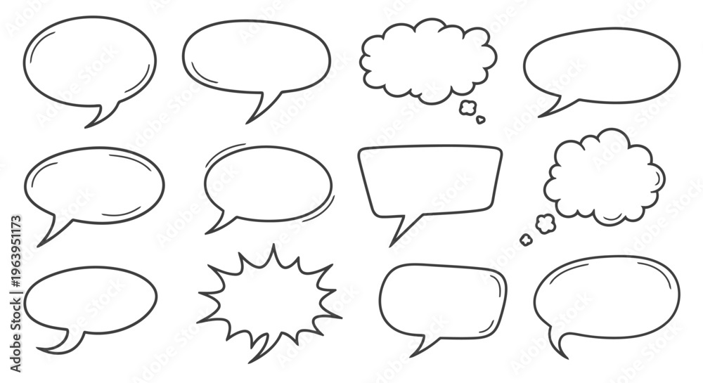 Fototapeta premium Speech bubbles and thought clouds for comic book design