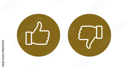Green thumbs up and red thumbs down icons on white background