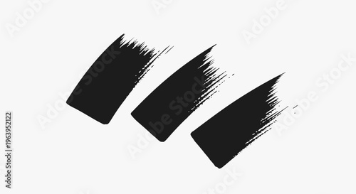 black brush strokes on white background, artistic makeup concept