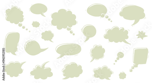Colorful cartoon speech bubbles on white background