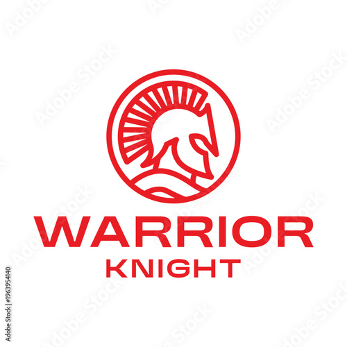 Warrior Knight logo Spartan Helmet Gladiator Design symbol Graphic Vector