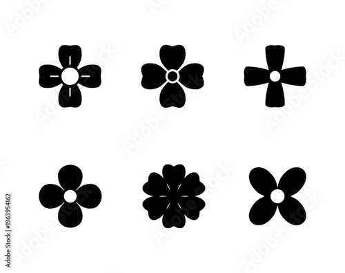 심플 꽃 모양 아이콘 세트