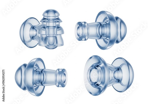 Intricate designs of blue and silver mechanical or jewelry components