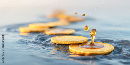 River of coins flowing into company vault illustrating healthy positive cash flow enabling businesses to settle bills monthly