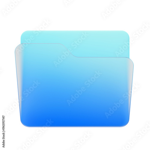 Fotografie 3d gradient blue folder ui icon