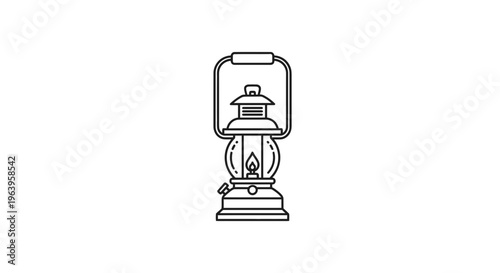 Vintage Camping Lantern Illustration - Outdoor Adventure Equipment