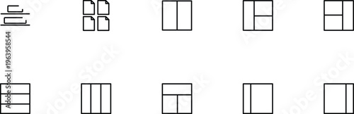 Layout icons grid and division symbols for web and app design