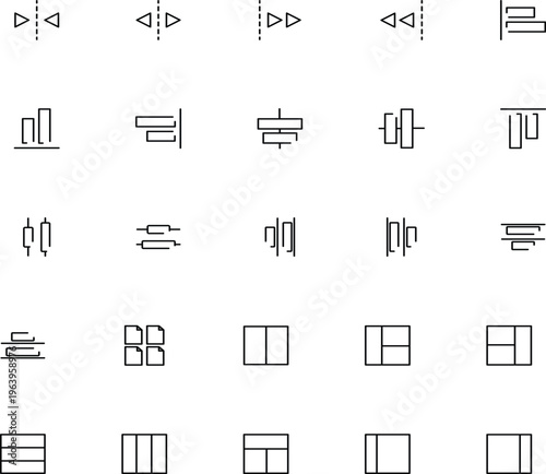 Alignment icons text justification symbols vector set for UI 