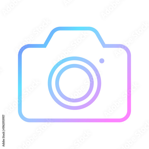 カメラのアイコンイラスト素材 ネオンカラー 蛍光色
