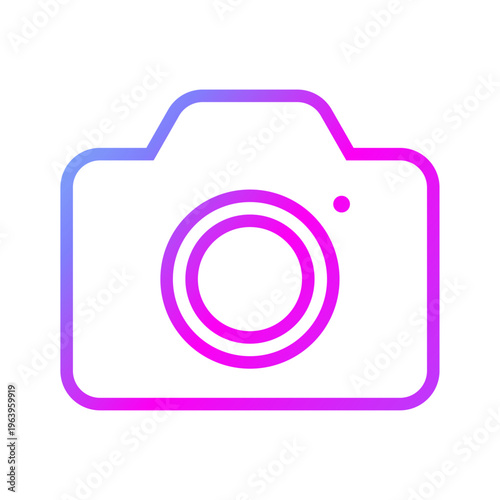 カメラのアイコンイラスト素材 ネオンカラー 蛍光色