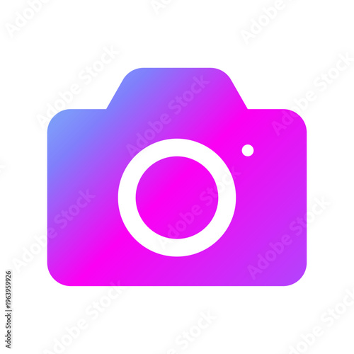 カメラのアイコンイラスト素材 ネオンカラー 蛍光色