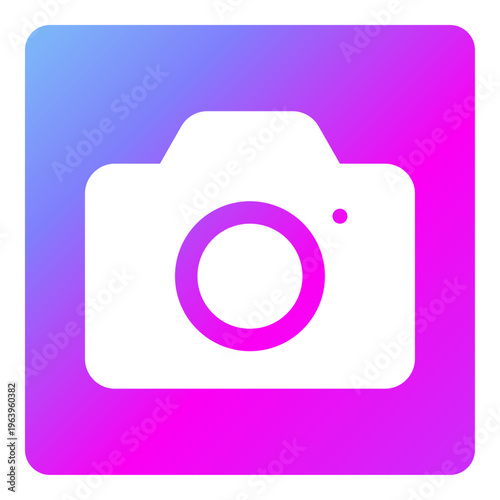 カメラのアイコンイラスト素材 ネオンカラー 蛍光色