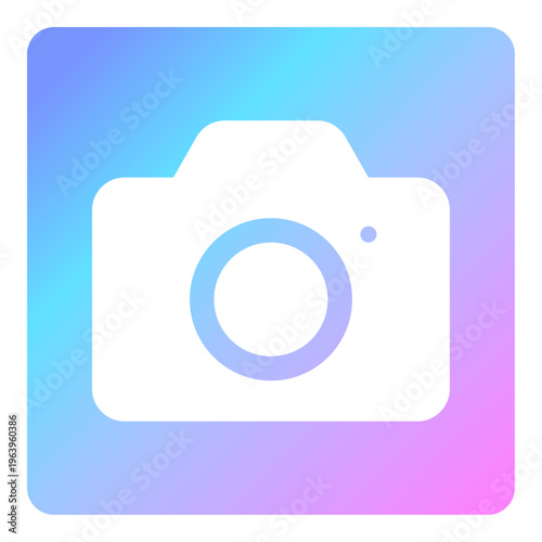 カメラのアイコンイラスト素材 ネオンカラー 蛍光色
