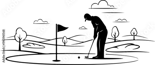 Golf silhouette vector illustration